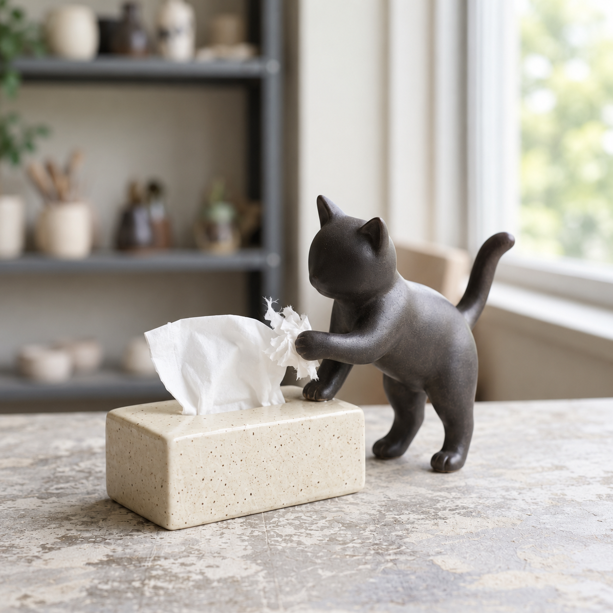 Melted Dot Structure 猫のティッシュケース Cat Tissue Case